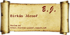 Birkás József névjegykártya